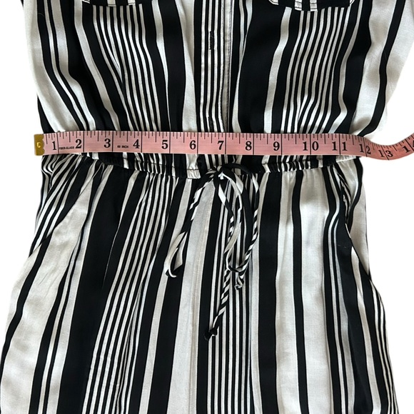 Bebop Black and White Striped Button Down Jumpsuit S - Picture 10 of 13